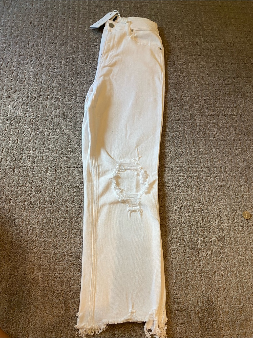 white Risen Jeans